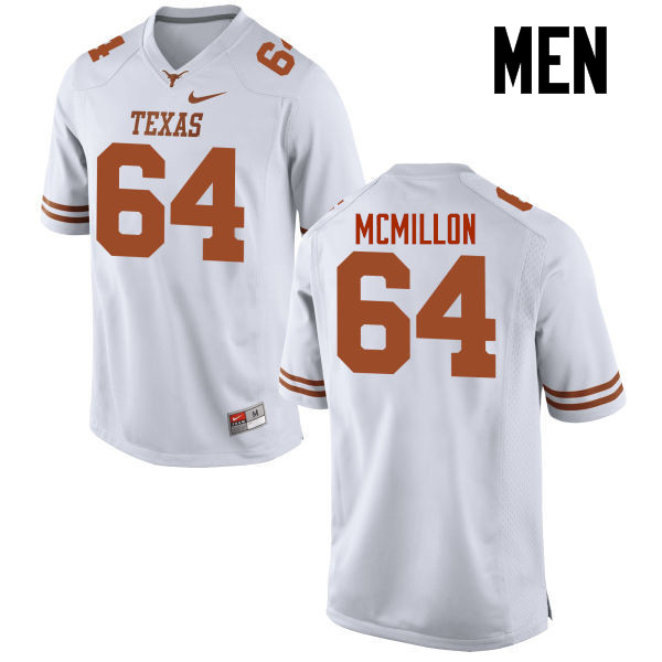 Men #64 Jake McMillon Texas Longhorns College Football Jerseys-White